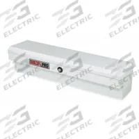 CRESCENT JOBOX Side-Mount Truck Box: Side-Mount Truck Box, Steel, 11 1/8 in Overall Ht, White, Adj (MPN PSN1452000). Key specifications — Brand: CRESCENT JOBOX; Color: White; Latch Type: Push Button.