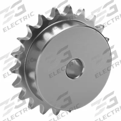 TSUBAKI Single Strand Sprocket: One-Sided Hub, For Single Strands, 40, 22 Teeth - Size 40 Plain-Bore Roller Chain Sprockets
