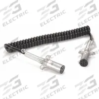 VELVAC Power Cable: 7-Way, Plastic, 0.5 ga_0.1 ga Wire Gauge, Vehicle and Trailer, Spring Guard (MPN 590156)