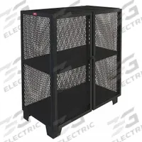 JAMCO Storage Cabinet: 48 in x 24 in x 54 in, 2 Fixed Shelves, Swing Handle & Padlock Hasp, Legs (MPN MB248BL). Key specifications — Brand: JAMCO; Body Panel Type: Ventilated; Base Type: Legs; Cabinet Color: Black; Frame Assembled: Assembled.