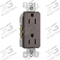 LEGRAND Receptacle: Duplex, 5-15, Brown, 125V AC, 15 A, 2 Pole / 3 Wire (MPN 885TRDBCC12)
