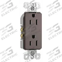 LEGRAND Receptacle: Duplex, 5-15, Brown, 125V AC, 15 A, 2 Pole / 3 Wire (MPN 885TRDBCC12)