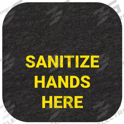PIG Floor Sign Mat: Sanitize Hands Here, 9 in x 9 in, 9 in Overall Wd, 9 in Overall Lg - Safety