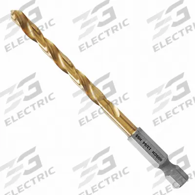 BOSCH Hex Shank Drill Bit: 7/32", 135° Split Point, TiN-Coated HSS - Bosch Impact Tough Drill Bits