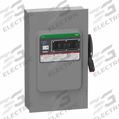 SCHNEIDER Safety Switch: Fusible, 200 A, Single Phase, 240V AC, Galvanized Steel - Fusible Safety Switches