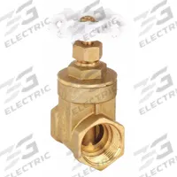 MILWAUKEE VALVE Gate Valve: 1/2 in, Brass, Non-Rising, FNPT x FNPT, 200 psi CWP, Wheel, Solid Wedge (MPN UP667-1/2"). Key specifications — Bonnet Material: Brass; Brand: MILWAUKEE VALVE; Wedge Material: Brass.