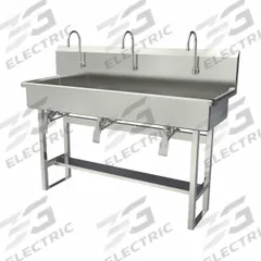 SANI-LAV Wash Station: 45 in Overall Ht, 57 in Bowl Lg, 8 in Bowl Dp, 2 gpm Flow Rate, 16 ga (MPN 56FK1). Key specifications — Includes Side Splash: Side Splash Not Included; Brand: SANI-LAV.