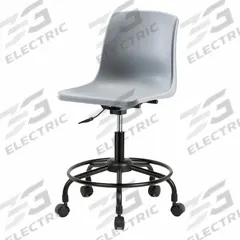 BLUE RIDGE ERGONOMICS Shell Chair: Gray, Plastic Material, 17 in Back Ht, 16 in Seat Wd, Black Frame (MPN SDHCH-RT-NBC-GRY). Key specifications — attr982877: Black; attr982865: Gray; attr982870: BLUE RIDGE ERGONOMICS; attr982901: Gray.
