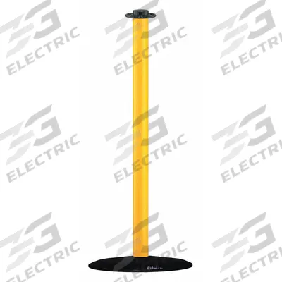 LAWRENCE METAL Safety Post: Flat, 34 1/4 in Post Ht, Yellow, Steel, Flat, 35 in or Less - Flat-Top Rope Barrier Receiver Posts