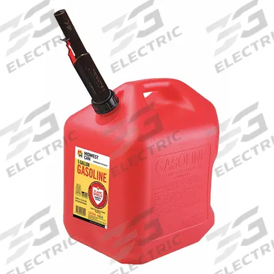 MIDWEST CAN Gas Can: 5 gal Capacity, Gasoline, HDPE - Plastic Fuel & Gas Cans