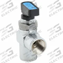AIGNEP USA Manual Two-Way Ball Valve: 1/4 in, Nickel-Chrome Plated Brass, Angle, FNPT x FNPT, Wedge (MPN 86720-04). Key specifications — Brand: AIGNEP USA; Handle: Wedge.