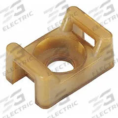 PANDUIT Low Profile Cable Tie Mount: 0.22 in Slot Wd, 0.06 in Slot Ht, Translucent Brown, 100 PK (MPN TM2S8-C71). Key specifications — For Use With: Miniature and Standard Cable Ties; Color: Translucent Brown; Screw Mount Hole Size: #8; Brand: PANDUIT.