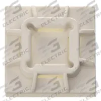 PANDUIT Cable Tie Mounting Base: 0.2 in Slot Wd, 0.06 in Slot Ht, White, 0.75 in Wd, 100 PK (MPN SGABM20-A-C). Key specifications — For Use With: Miniature and Intermediate Cable Ties; Size: 0.75 in L x 0.75 in W x 0.2 in H; Color: White; Brand: PANDUIT.