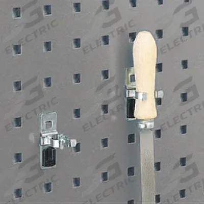 KENNEDY Spring Clip: 2 in x 3/4 in x 2 3/8 in, 10 Hooks, 2 in Hook Dp, Locking Clip - Spray Can Holders for Square-Hole Pegboard