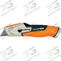 FISKARS Utility Knife: 7 in Overall Lg, Std Tip, Rubberized, Rubber, Orange, Hinge (MPN 770020-1001). Key specifications — attr307837: Hinge; attr307830: Standard Tip; attr307833: Orange; attr307831: Rubberized; attr307832: Rubber; attr324891: FISKARS.