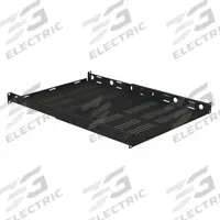 VIDEO MOUNT PRODUCTS Rack Shelf: 1 u, Vented Shelf, 21 1/2 in Overall Dp, 39 1/2 in Overall Ht (MPN ERS1U4P). Key specifications — Brand: VIDEO MOUNT PRODUCTS; Color: Black; Material: Steel; _Shelf Style: Vented.