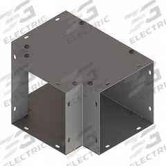 HOFFMAN Wireway Tee: 6 in Wd, 6 in Ht, 16 ga Gauge, 1, Screw-On Cover, Steel, Painted (MPN F66GT). Key specifications — Brand: HOFFMAN; Cover Location: Top; Finish: Painted; Overall Length: 6 in; Cover Locking Style: Screw Clamps; Cover Type: Screw-On; With/Without Knockouts - Broad: No; Cover Type - Broad: Screw-On Cover.
