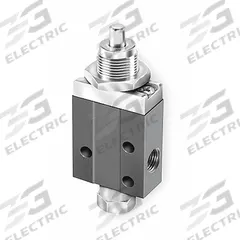 PARKER Manual Air Control Valve: DirectAir 2, Three-Way / Two-Position, Plunger, 1/8 in Female NPT (MPN 404111000). Key specifications — attr1084737: Aluminum; attr1084764: Manual Air Control Valve; attr1084778: Poppet; attr1084767: DirectAir 2; attr1084731: 404111000; attr1084739: PARKER; attr1084765: Spring Return; attr1084768: DirectAir 2.