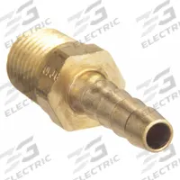 PARKER Barbed Fitting Adapter: 1/4 in ID x 3/16 in ID Size, Barbed x MNPT, Brass, Rigid, Std Barb (MPN L125HBL-4-4). Key specifications — Brand: PARKER.