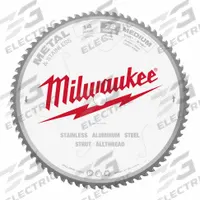 MILWAUKEE Circular Saw Blade: 14 in Blade Dia., 72 Teeth, 0.09 in Cut Wd, 1 in Arbor Size, Carbide (MPN 48-40-4505). Key specifications — attr1116119: MILWAUKEE; attr1145631: Ferrous Metals.