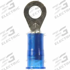 3M Ring Terminal: Blue, Nylon Insulation, #8 Stud Size, 16 AWG to 14 AWG Wire Sizes, 1,000 V (MPN MNG14-8RK). Key specifications — attr1308027: 3M.