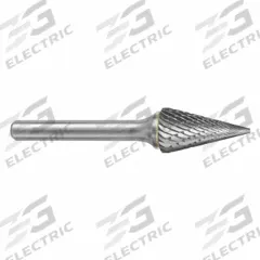 SGS PRO Carbide Bur: Pointed-End Cone, SM-3, Double Cut, 1/4" x 1" Head, 1/4" Shank (MPN 15553). Key specifications — Trade Number: SM-3; Brand: SGS PRO.