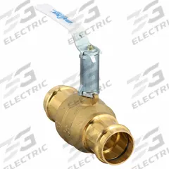MILWAUKEE VALVE Manual Two-Way Ball Valve: 1 1/2 in, Brass, Straight, Press x Press, Two-Piece (MPN UPBA-481B - 112). Key specifications — Brand: MILWAUKEE VALVE; Handle: Lever.