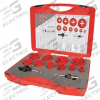 ROTHENBERGER Hole Saw Kit: 12 Pieces, 38 mm Max. Cutting Dp, High Speed Steel, 7 Teeth per Inch (MPN 106304). Key specifications — attr1098178: 7; attr1098172: ROTHENBERGER.