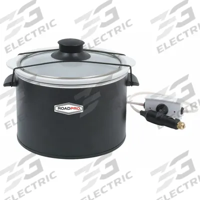 ROADPRO Quart Slow Cooker: 12V DC, 140°F Min Op Temp, 168.8°F Max Op Temp - 12V Food Cookers, Warmers & Coolers