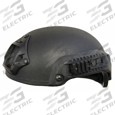 UNITED SHIELD Level IIIA Combat Helmet: M Fits Hat Size, Black, Aramid, 1/2 in Pad Thick