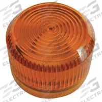 EATON Pilot Light Lens: 30 mm Panel Mounting Hole Dia, Amber, Fresnel, Incandescent/LED, E34 (MPN E34H9). Key specifications — Brand: EATON; Compatible with Series: E34; Lens Material: Plastic.