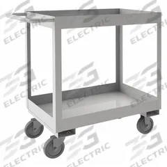 APPROVED VENDOR Utility Cart: 600 lb, 30 in L x 16 in W Shelf, 2 Shelves, Silver, Flat (MPN SRSC32016302ALU4PU). Key specifications — Caster/Wheel Configuration: (4) Swivel; Brand: APPROVED VENDOR; Caster Wheel/Tread Material: Polyurethane.