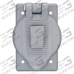 HUBBELL WIRING DEVICE-KELLEMS Weatherproof Cover: Reinforced Thermoplastic Polyester, 1 Gangs, Gray (MPN WP2). Key specifications — Brand: HUBBELL WIRING DEVICE-KELLEMS; Color: Gray; Compatible with Product Type: Flanged Devices; Mounting Orientation: Vertical.