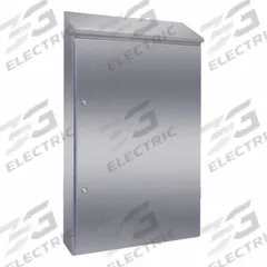 RITTAL Sloped Top Enclosure: 304 Stainless Steel, 55 in x 31 in x 12 in, NEMA 1/12/13/3/3X/4/4X (MPN 1317600). Key specifications — Brand: RITTAL; Closure Method: 1/4-Turn Latch; Enclosure Material: 304 Stainless Steel; Knockouts: Not Included.