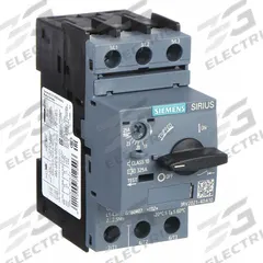 SIEMENS Manual Motor Starter: Non-Reversing, 3 Poles, 25 A, Thermal Protection, Selector Switch (MPN 3RV20214DA10). Key specifications — Maximum Voltage Rating: 690V AC; Brand: SIEMENS; Thermal Units Required: None (Starter Includes Integrated Thermal Units); Frame Size (Width): S0.