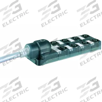 MURRELEKTRONIK M12 distribution block: EXACT12, 8 Ports, 4 Pole M12 Female - Passive Sensor Junction Blocks with Homerun Cable