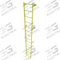 TRI-ARC Ladder,Steel,Standard Fixed,15-Rung: 15 ft Overall Ht, 25 in Overall Wd, Steel, 15 Rungs (MPN WLFS0115-Y). Key specifications — Brand: TRI-ARC; Number of Sections: 1.