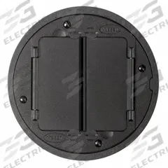HUBBELL WIRING DEVICE-KELLEMS Floor Box Cover and Tile Flange: Round, Black, Cast Aluminum, Smooth (MPN S1TFCBL). Key specifications — attr211014: HUBBELL WIRING DEVICE-KELLEMS; attr1046648: Black; attr1046653: Round; attr1046654: Smooth; attr1046660: Cast Aluminum.