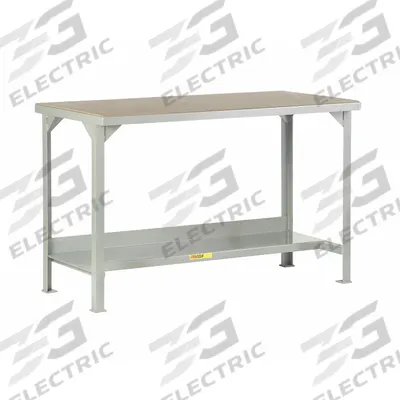 LITTLE GIANT Workbench: Fixed Ht, 84 in x 36 in, Gray, No Additional Components - Particleboard-Top Workbenches