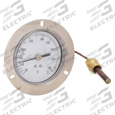 APPROVED VENDOR Analog Panel Mount Thermometer: 30°F to 180°F, ±1°F Scale Division - General Purpose Panel Mount Dial Thermometers