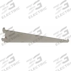 ECONOCO Shelving Bracket: Single, 2 in Slot Spacing, 1 in Slot Lg, 1/8 in x 14 in x 3 in, Gray (MPN GSBL14). Key specifications — Product Type: Fixed Shelf Bracket; Color: Gray; For Display Type: Single Slotted Standards; Material: Steel; Duty Rating: Heavy Duty; Brand: ECONOCO; Finish: Zinc-Plated; Mounting Type: Hanging.