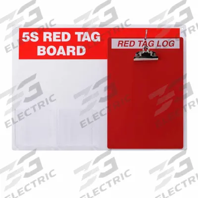 BRADY Information Center: Information Center, Red/White, Red, Acrylic, 0 Binders Included - 5S Red Tag Stations