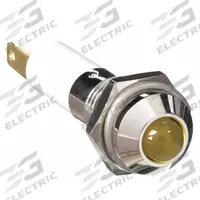 APPROVED VENDOR Raised Panel Light: 5/16 in Panel Mounting Hole Dia, LED, Yellow, Raised Head, M08 (MPN 24M043). Key specifications — Brand: APPROVED VENDOR; Electrical Connection: 0.11 Male Quick Disconnect.