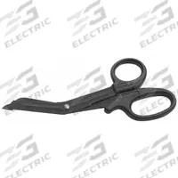 EMI Medical Shears: EMS Shear, Stainless Steel, Angled/Serrated, Plastic, 7 1/4 in Overall Lg, Black (MPN 1097). Key specifications — Disposability: Reusable; Product Type: EMS Shear; Color: Black; Blade Material: Stainless Steel; Handle Material: Plastic; Brand: EMI; Blade End Type: Angled.