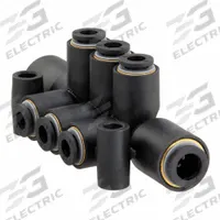 LEGRIS Push-Fit Tee Fitting: 10 mm OD x 8 mm OD x 8 mm OD Size, Polymer, 84 mm Overall Lg, Black (MPN 3306 10 08). Key specifications — Brand: LEGRIS.
