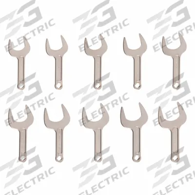 TEKTON Open End Wrench Set: Chromium Molybdenum Steel, Satin, 10 Tools - SAE, Single End, Open End Wrench Sets
