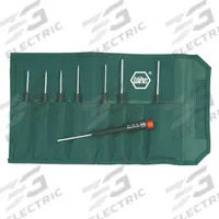 WIHA Precision Screwdriver Set: 1-10 Pieces, 8 Pieces, Hex Tip, Ergonomic Grip, Pouch (MPN 26399). Key specifications — attr1205274: WIHA; attr1205269: 3/32 in.