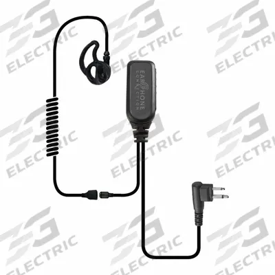 EARPHONE CONNECTION Microphone: Fits Motorola, Ear Hook, Push To Talk, Black, 1 Wires - Motorola-Compatible Earpieces & Headsets