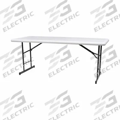 ICEBERG Folding Table: Rectangle Table Shape, Platinum Granite Tabletop, 30 in Dp - Adjustable-Height Folding Tables