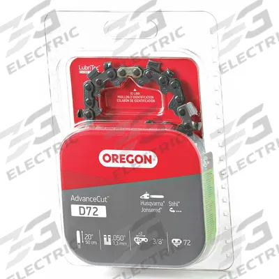 OREGON Chainsaw Chain: 20 in Compatible Bar Lg, 3/8 in, 0.05 in Gauge, 72 Links